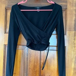 Black Cropped/Cross Top